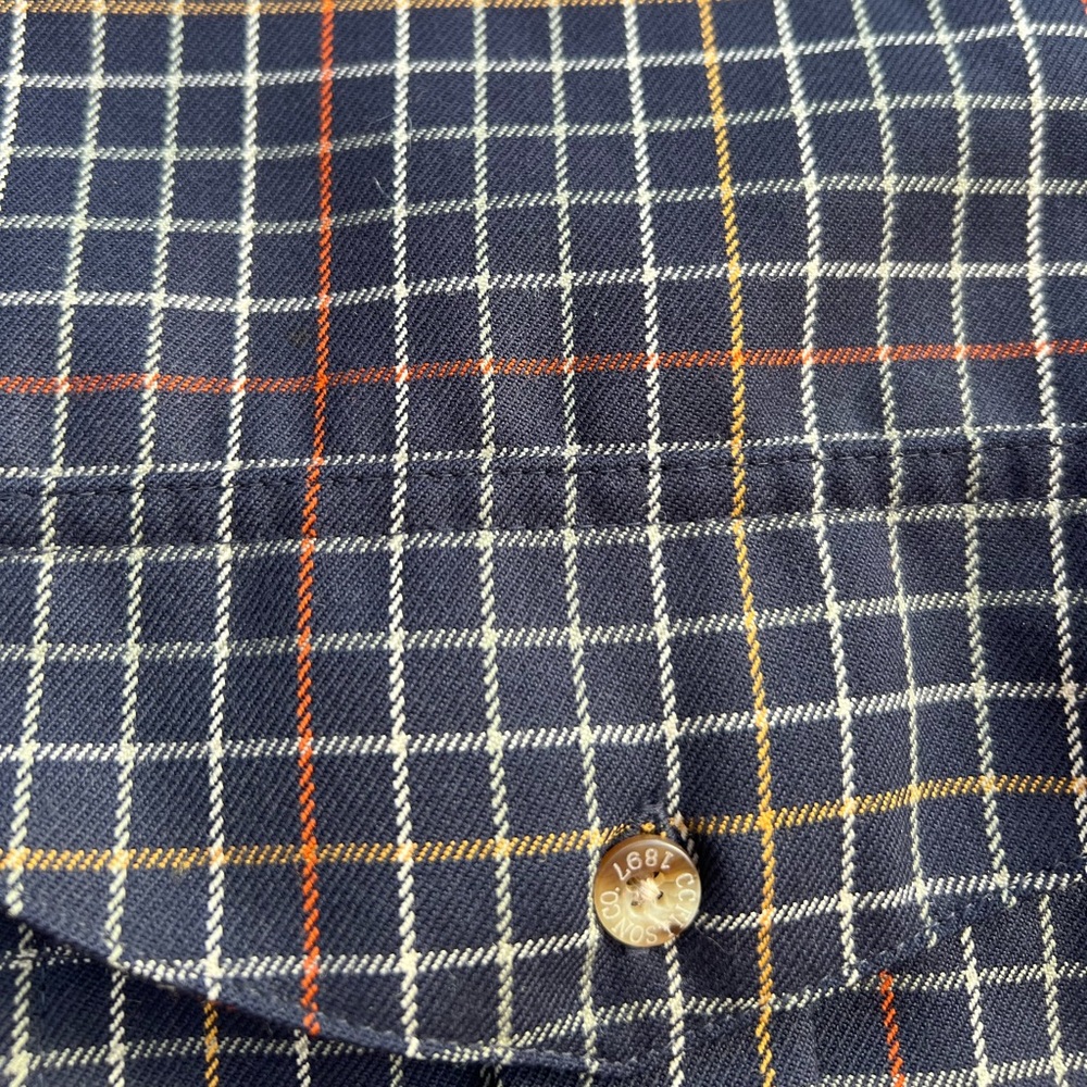Filson Northwest Wool Shirt Navy Blue Yellow Red Plaid Grid Dress Button Up - Picture 7 of 12